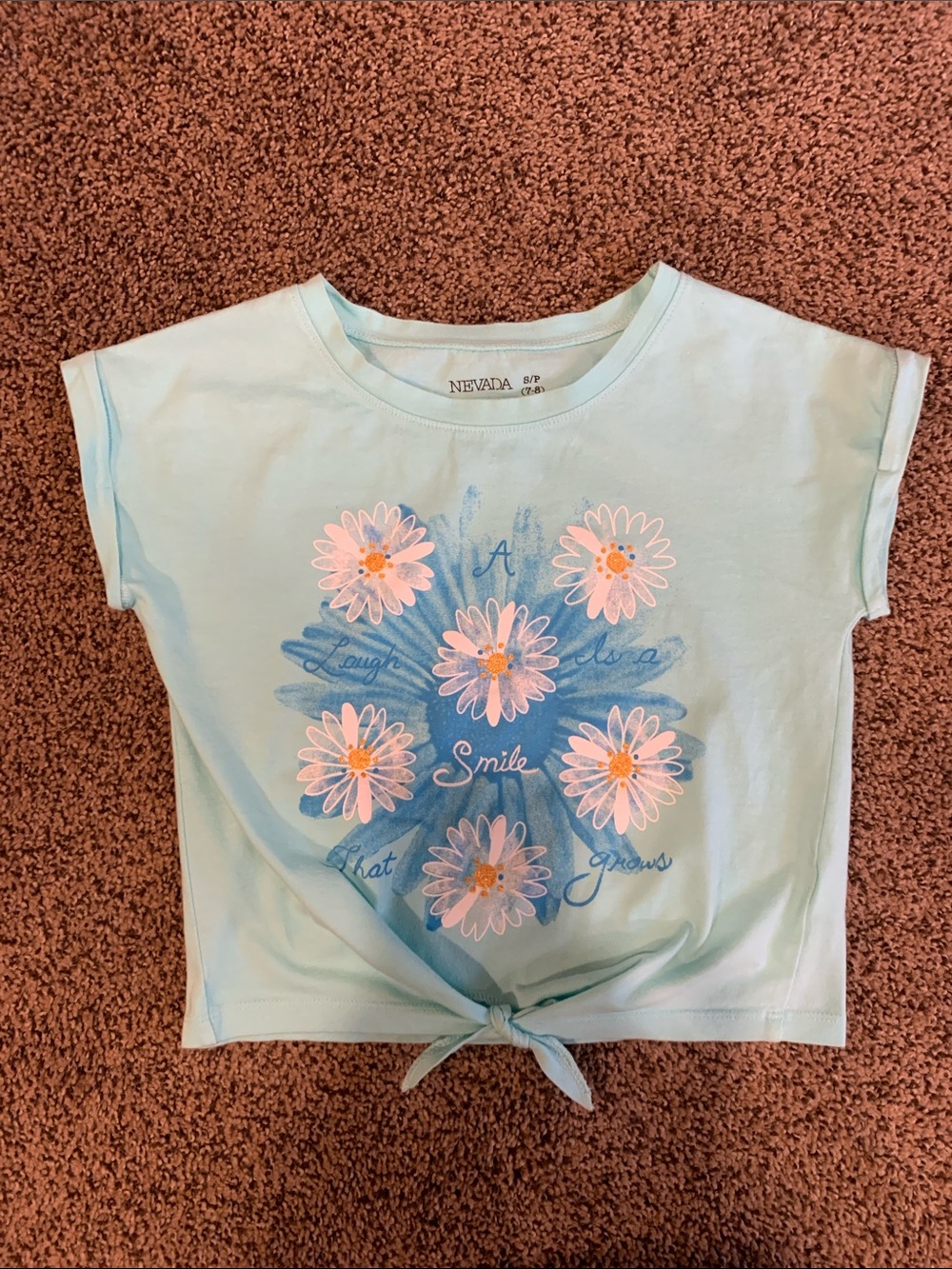 💥2/$18💥Nevada Light Mint Green Girls' Daisy Tie-Front Tee